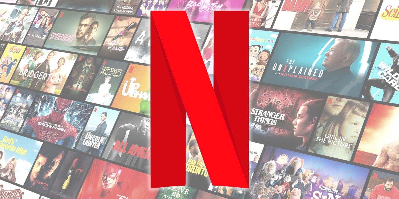 The Netflix logo on a board of the streamers offerings