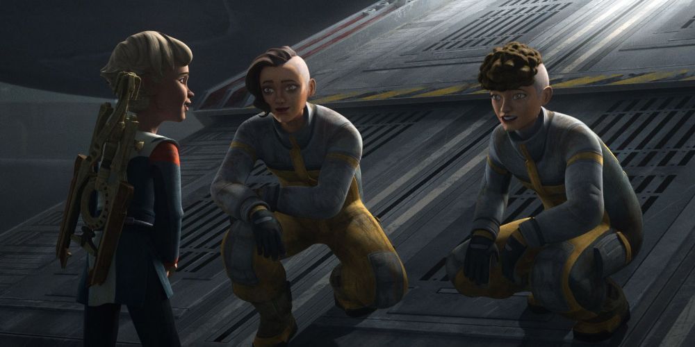 The Martez sisters talking to Omega in Star Wars: The Bad Batch