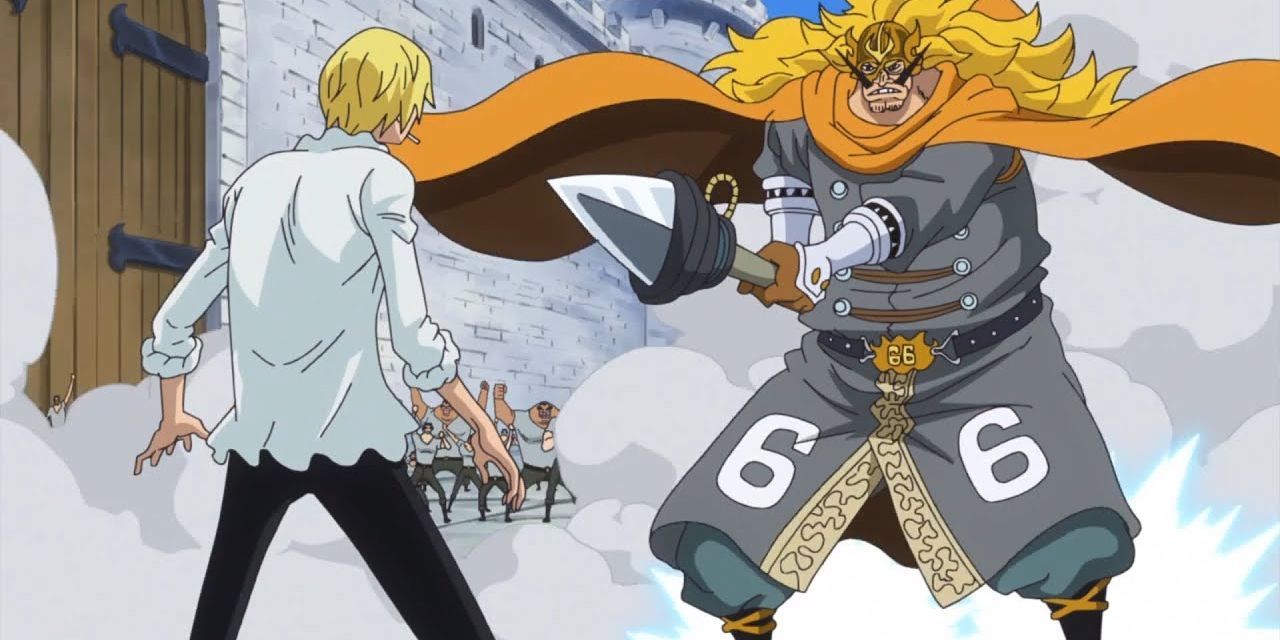 Sanji faces off against his father Judge in One Piece.