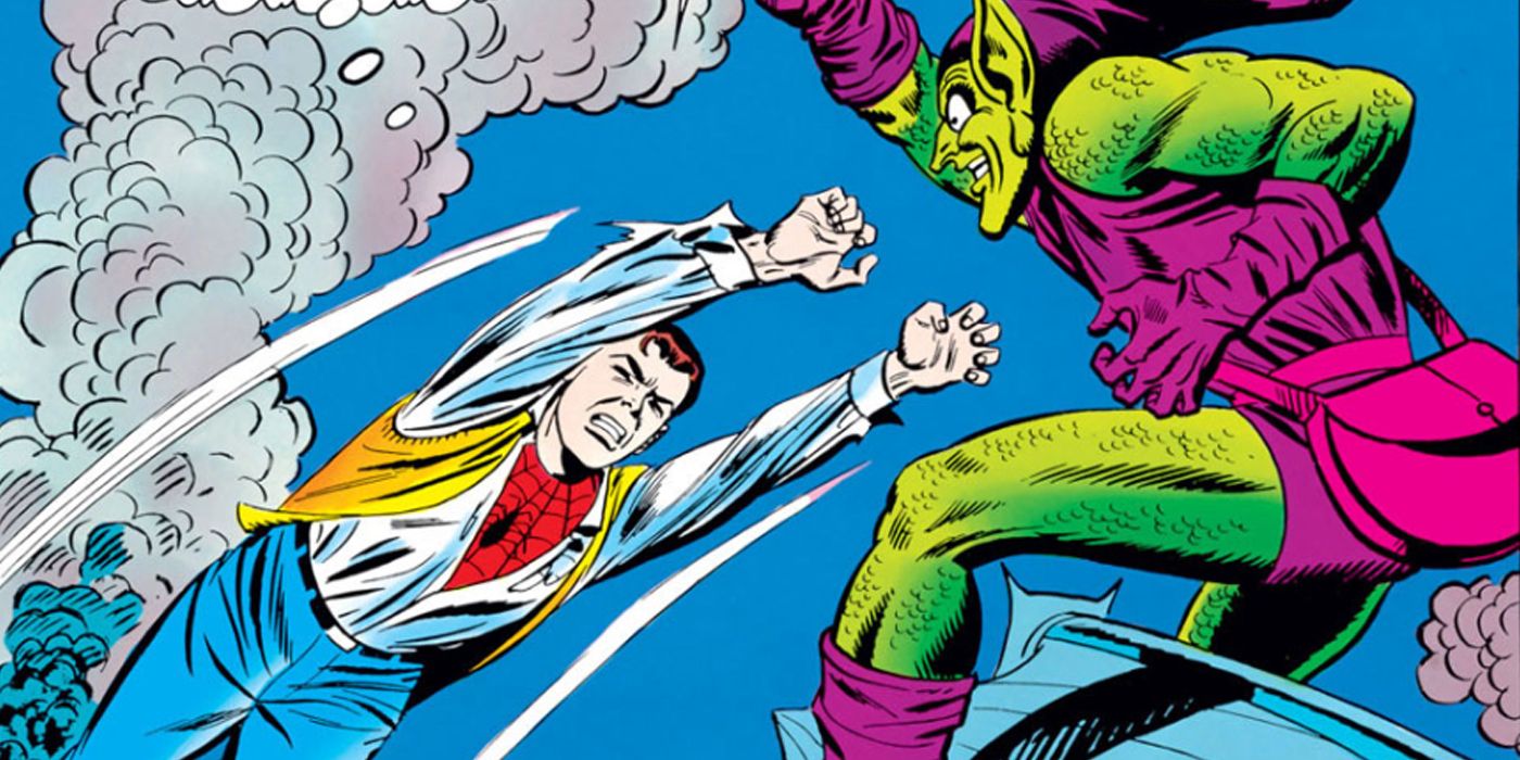 Peter Parker fighting Green Goblin in How Green Was My Goblin!