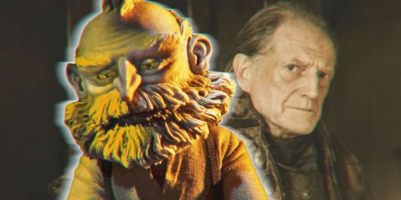 Geppetto from Guillermo del Toro's Pinocchio and David Bradley