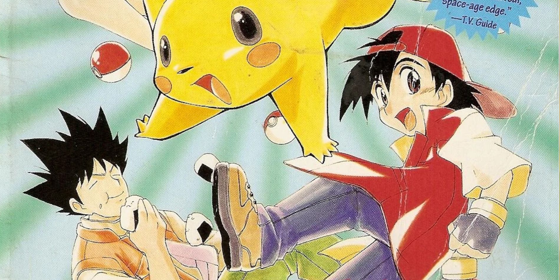 Pikachu, Ash, and Brock on the cover of The Electric Tale of Pikachu manga