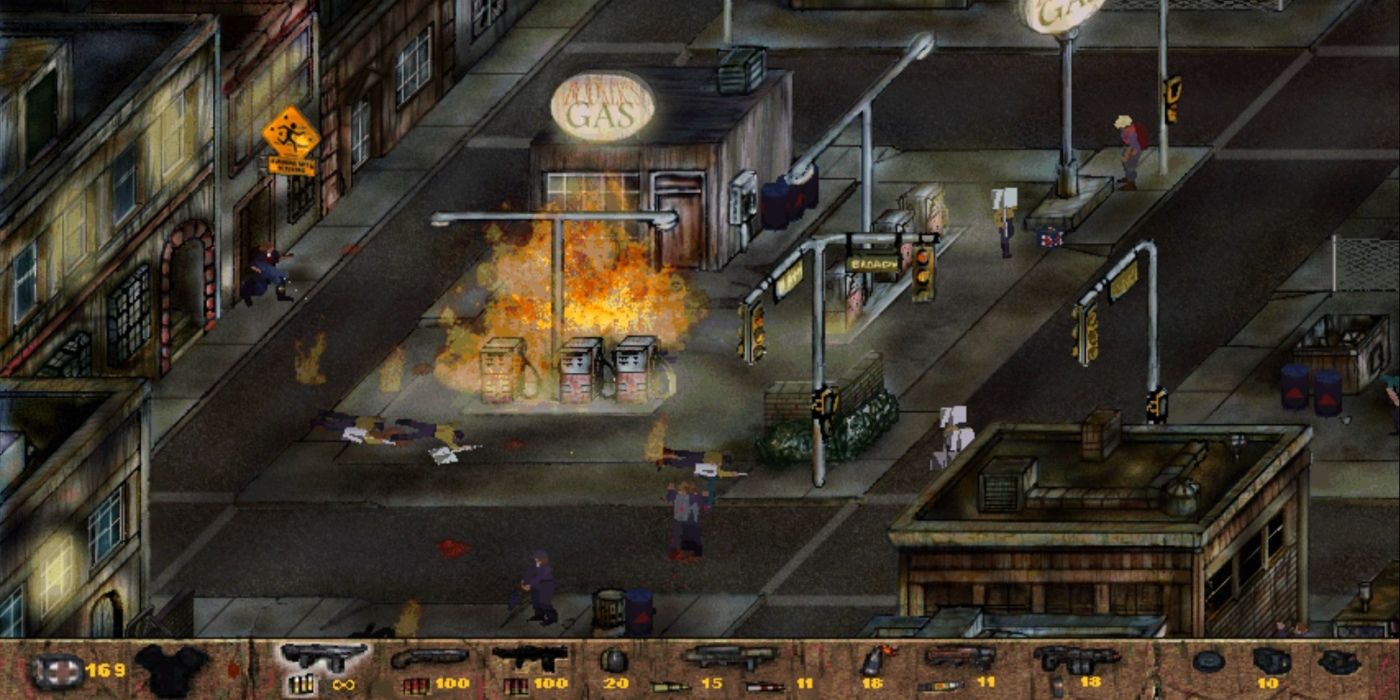 The Postal Dude massacring people in Postal game