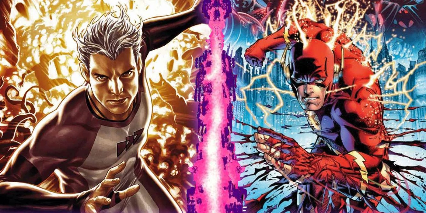 Quicksilver and The Flash separated by the Marvel vs DC border