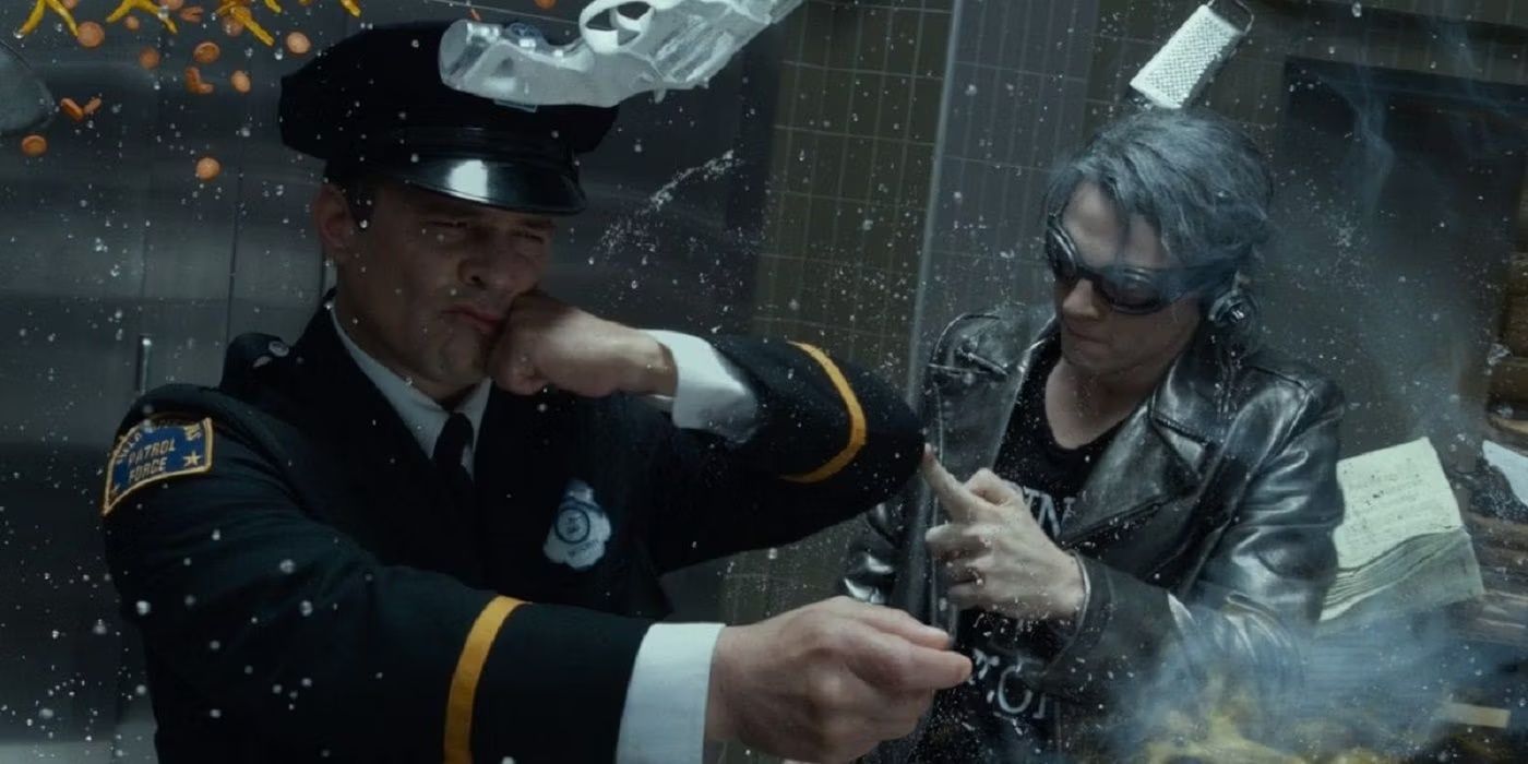Quicksilver runs at super-speed in the Pentagon in X-Men Days of Future Past