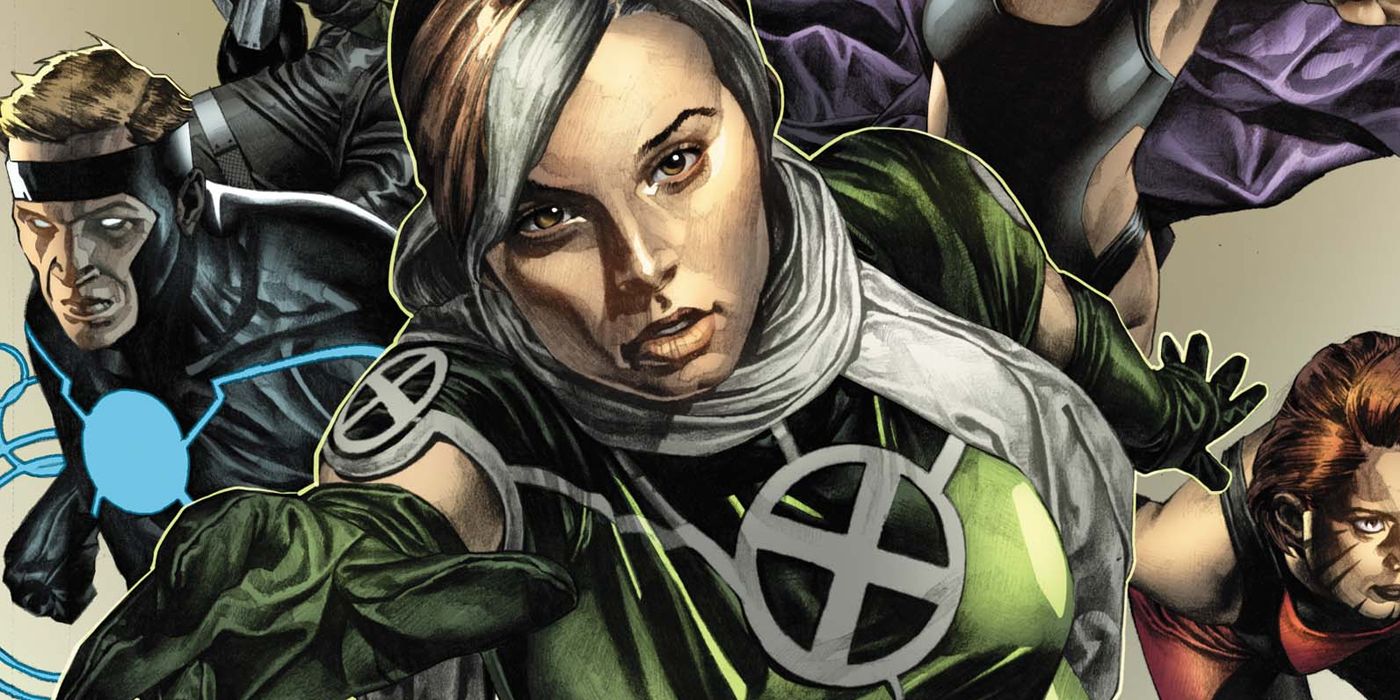 Rogue de Marvel Comics à la tête d'une équipe de X-Men avec Havok et Rachel Summers
