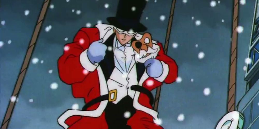 Santa reveals himself as Tuxedo Mask in Sailor Moon S: The Movie.