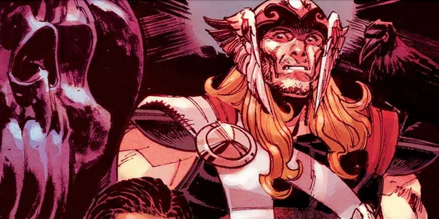 Thor Readies to Stop Thanos' Infinity Stone-Powered Mjolnir