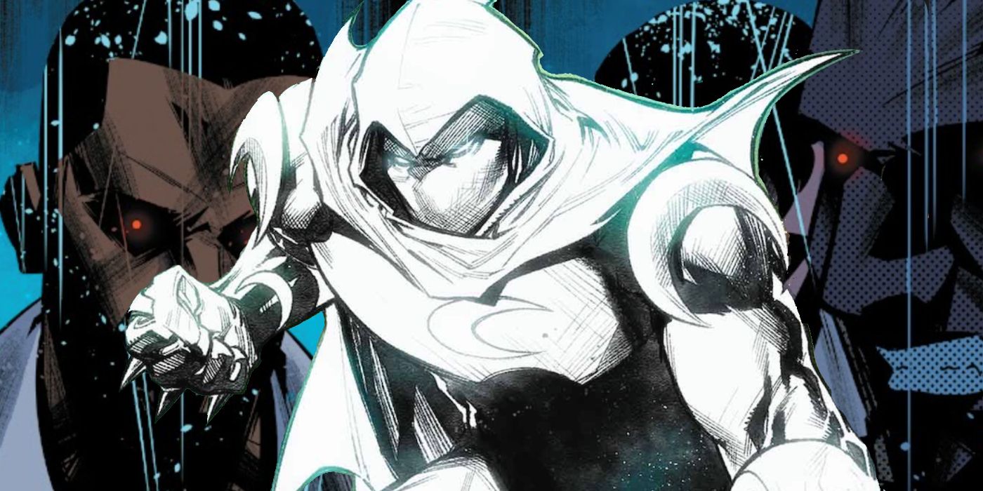 Moon Knight surrounded by vampires in Marvel Comics