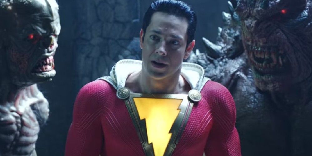 Shazam gets surrounded by the Seven Deadly Sins in Shazam!