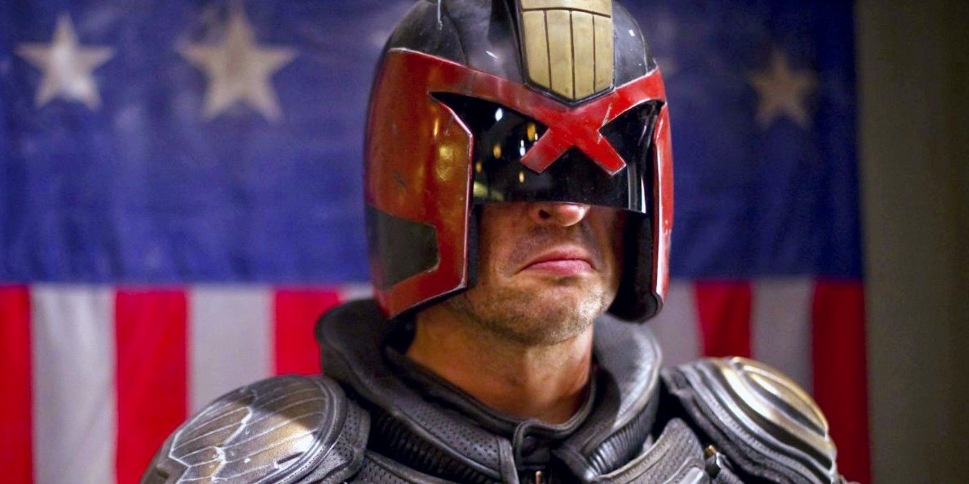 Sylvester Stallone as Judge Dredd in the movie of the same name