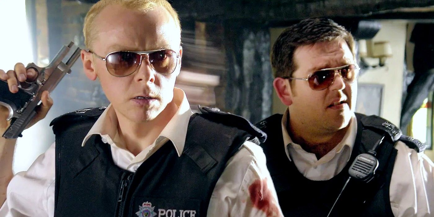 Simon Pegg and Nick Frost as unlikely cop partners in Hot Fuzz