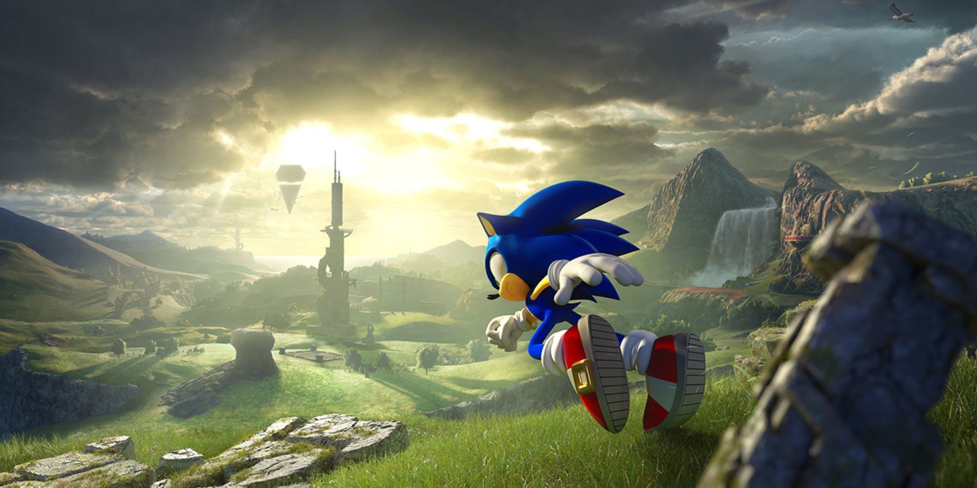 Sonic Frontiers Promo Art Sonic Running to Field