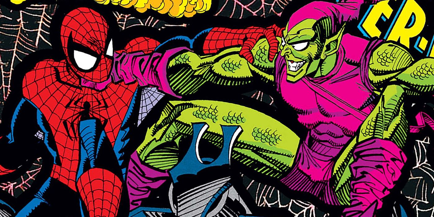 Spider-Man fighting Harry Osborn as Green Goblin