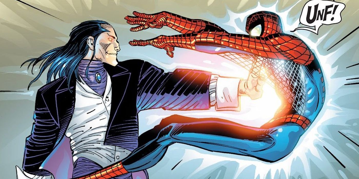 Spider-Man fighting Morlun in the Coming Home storyline.