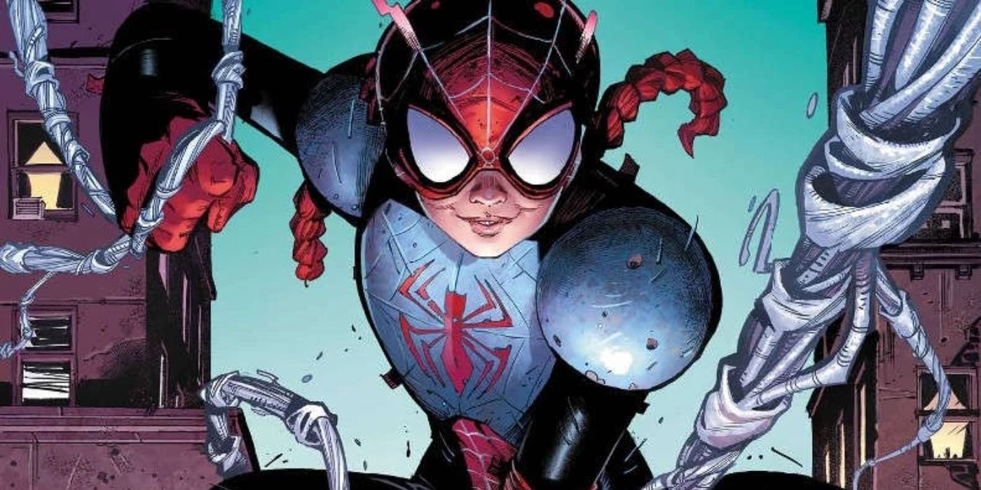 Spiderling in Marvel Comics facing reader