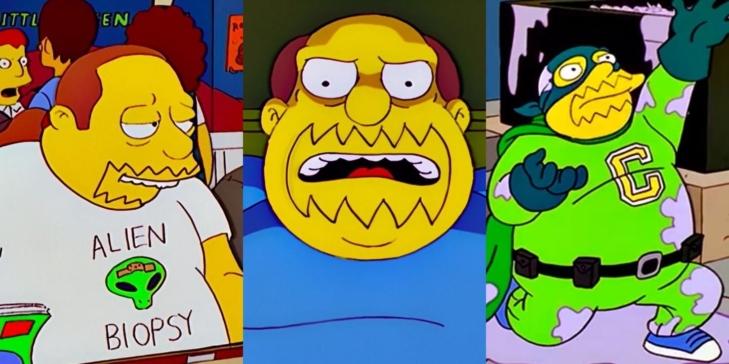 split image of Comic Book Guy from The Simpsons