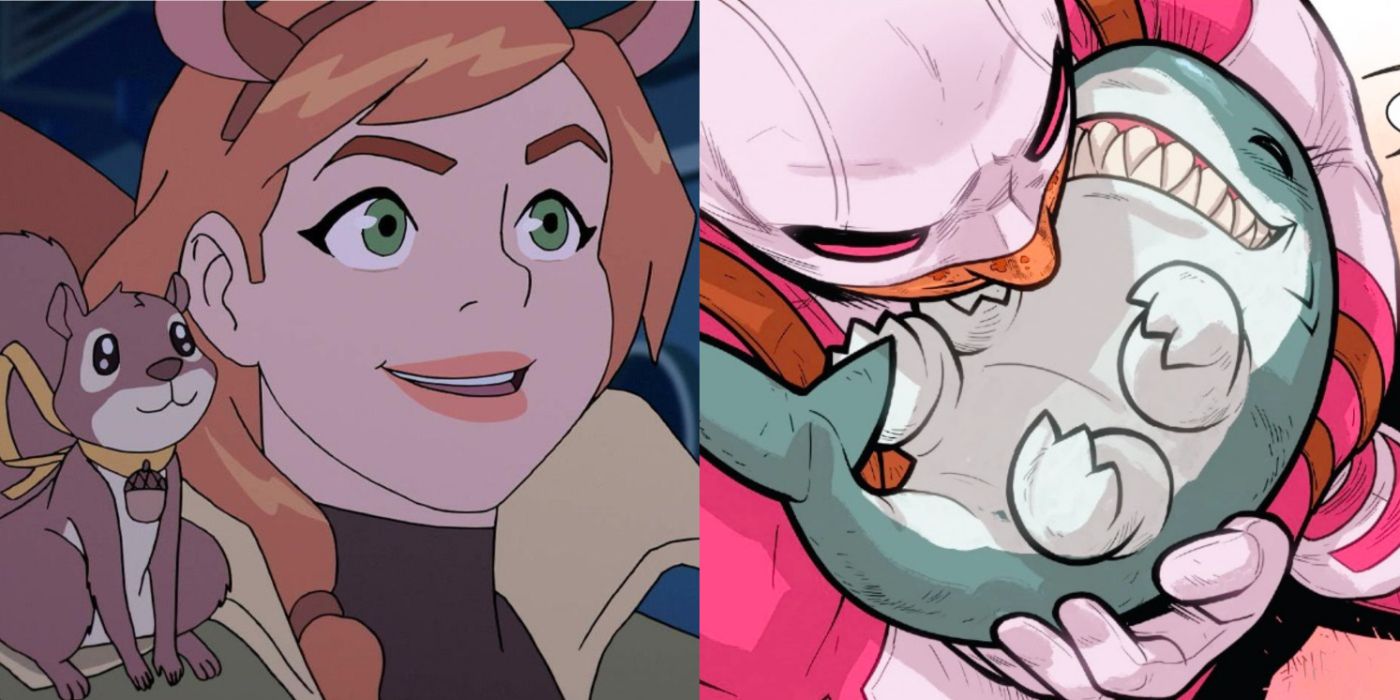 Squirrel Girl and Tippy Toe, and Gwenpool with Jeff the Baby Land Shark