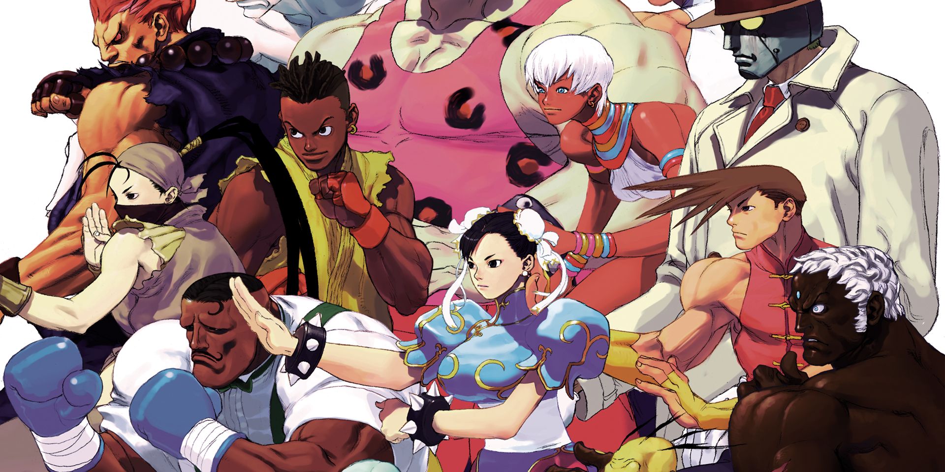 The cast of fighters in Street Fighter III 3rd Strike