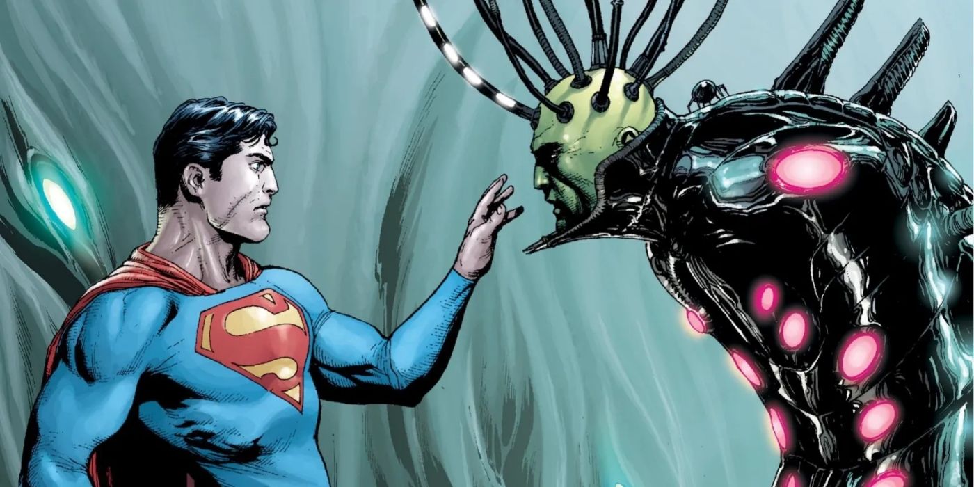 Superman comes face to face with Brainiac in DC Comics