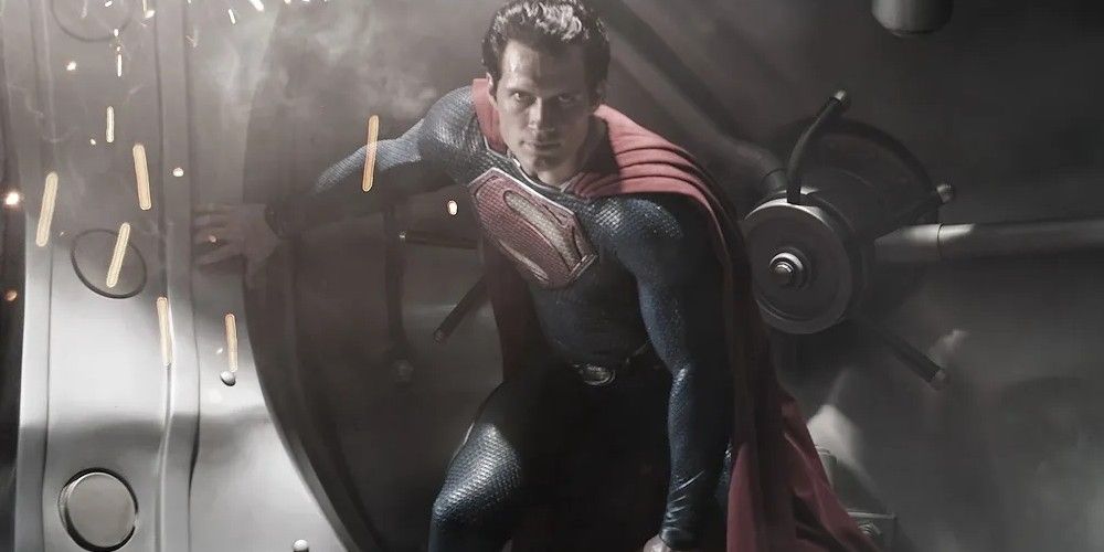 Superman crushes the bank safe in Man of Steel