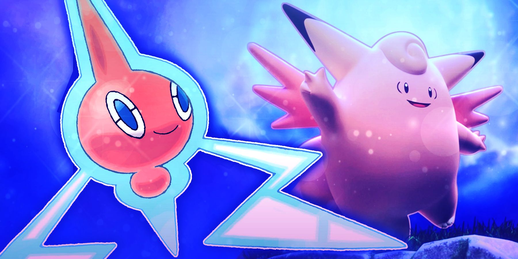 Custom Image of Rotom and Clefable from Pokemon
