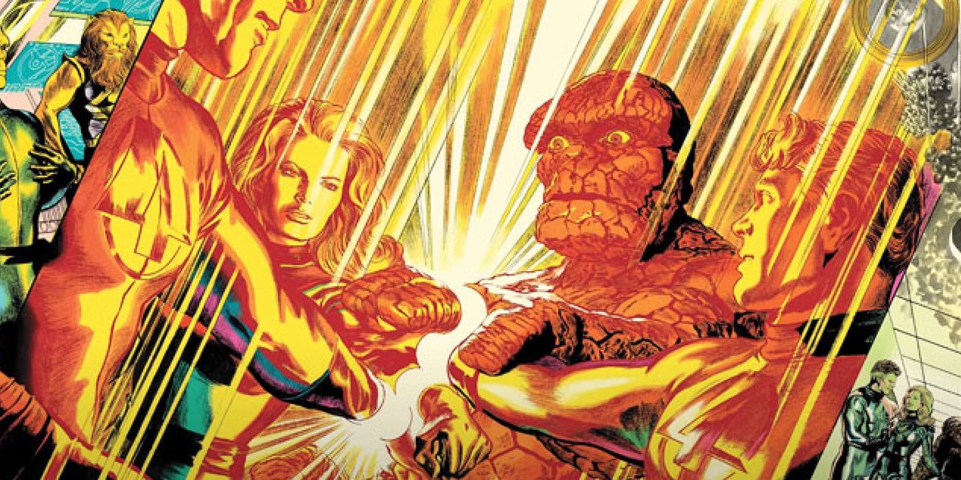 The Fantastic Four are together in Full Circle, drawn by Alex Ross, in Marvel Comics