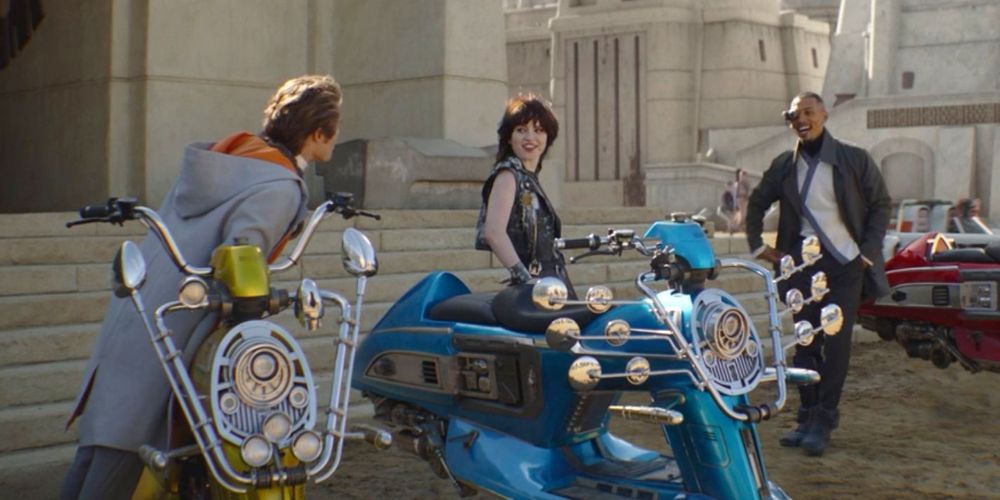 Three Mods with their bikes in The Book of Boba Fett TV show