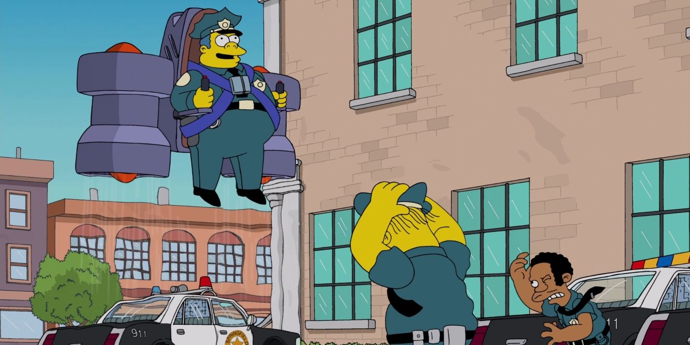 Chief Wiggum becomes the Sky Police in The Simpsons