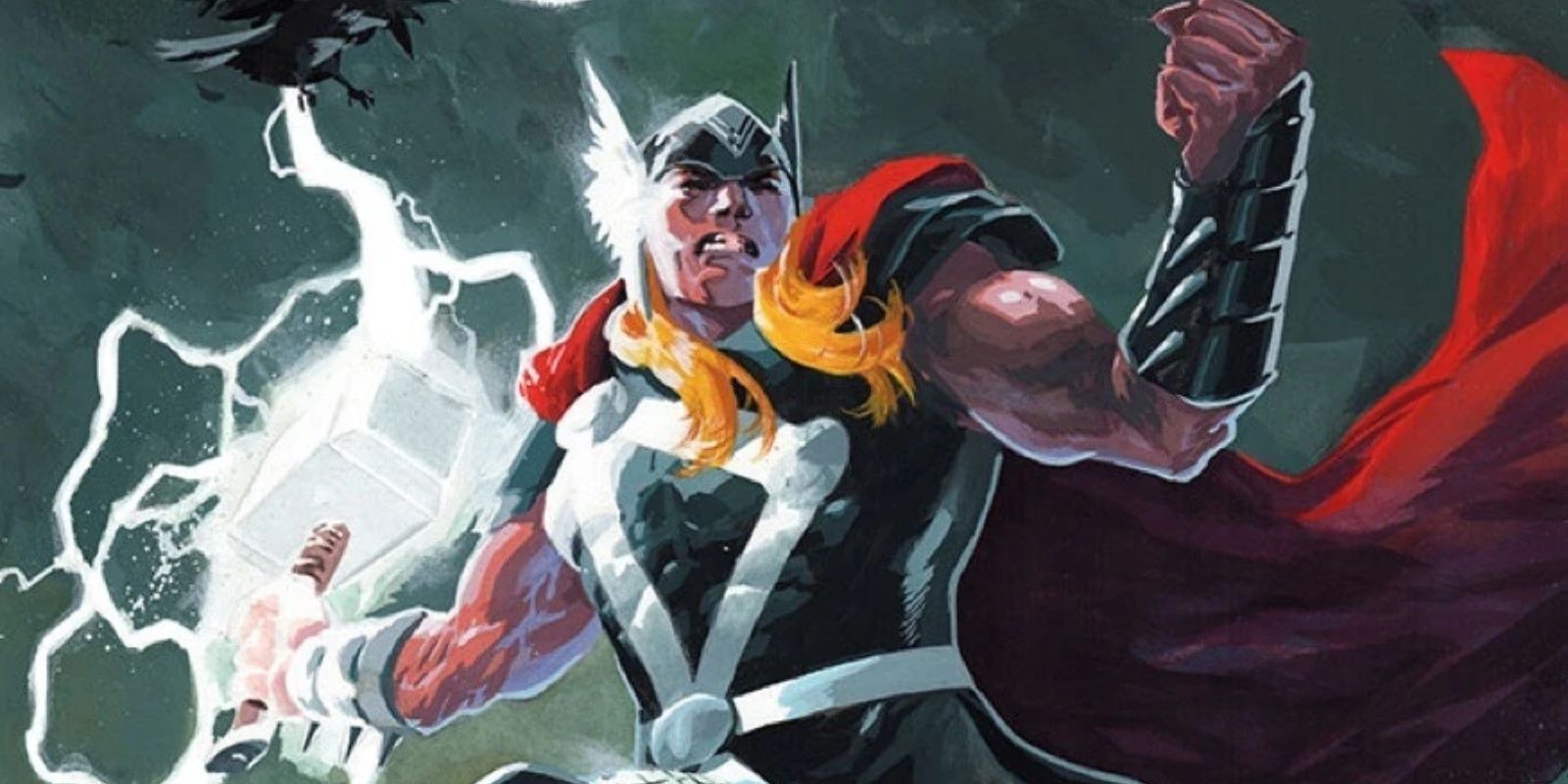 Thor Odinson channeling lightning through Mjolnir in Marvel Comics