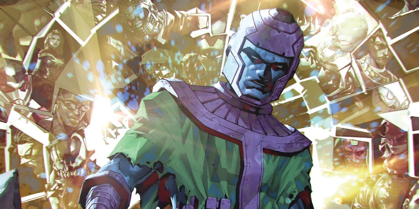 Kang the Conqueror standing in front of a broken timeline in Marvel Comics.