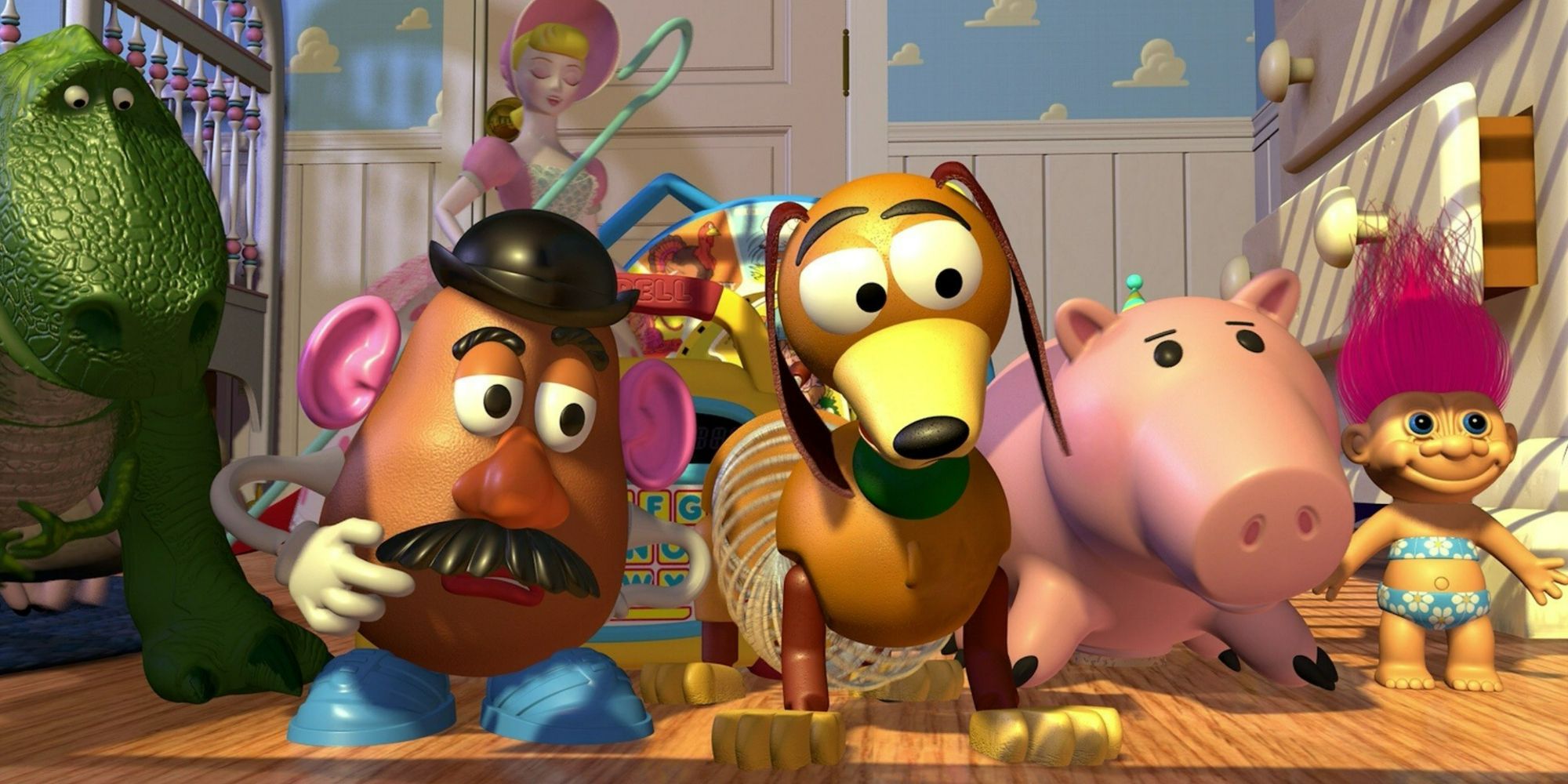 Rex, Potato Head and other toys from Pixar's first Toy Story