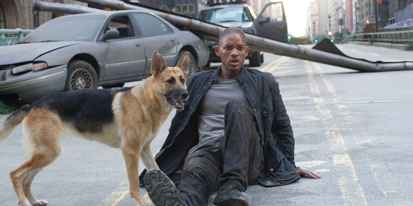 Will Smith and Dog from I Am Legend.