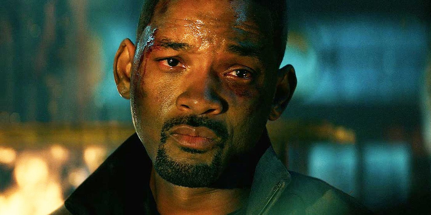 An emotional closeup of Will Smith as Det. Mike Lowrey in Bad Boys for Life.
