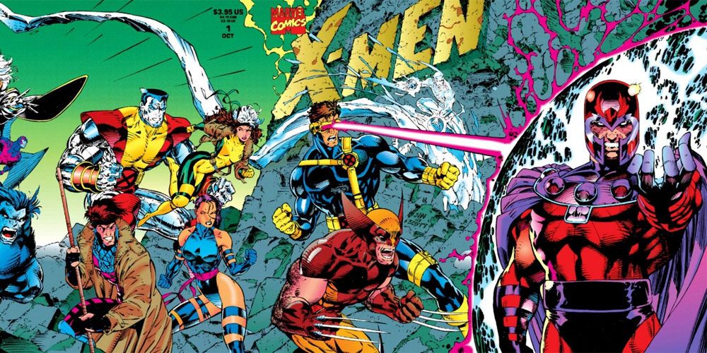 X-Men attacking Magneto on the cover of the best-selling X-Men #1 - Marvel Comics.