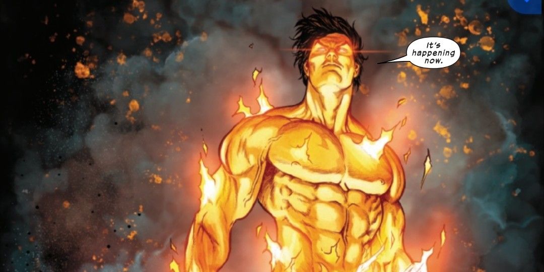 Marvel Comics' Vulcan emerging from a Krakoan cocoon in X-Men Red #8