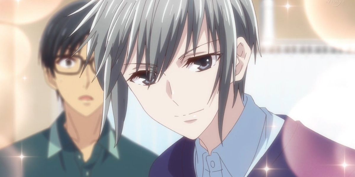 Yuki Sohma com brilhos ao seu redor em Fruits Basket.