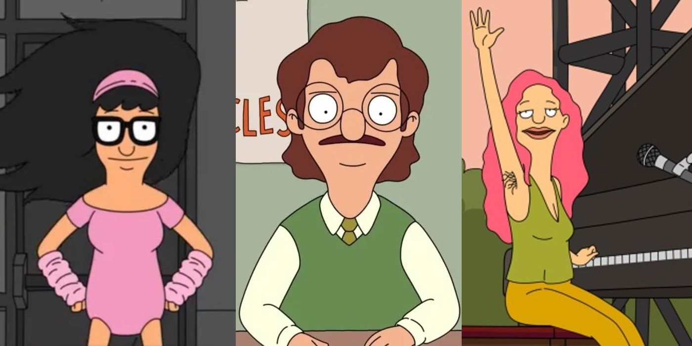 10 Jokes Bob's Burgers Fans Can't Believe Were Real Feature Image: Tina in a daydream, Phillip Frond, and Tabitha Johansson the famous pianist