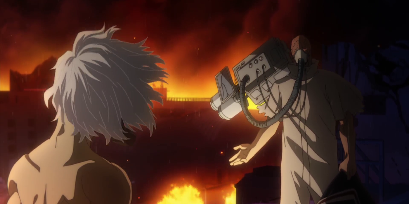 All For One and Shigaraki standing amidst flames in Tartarus