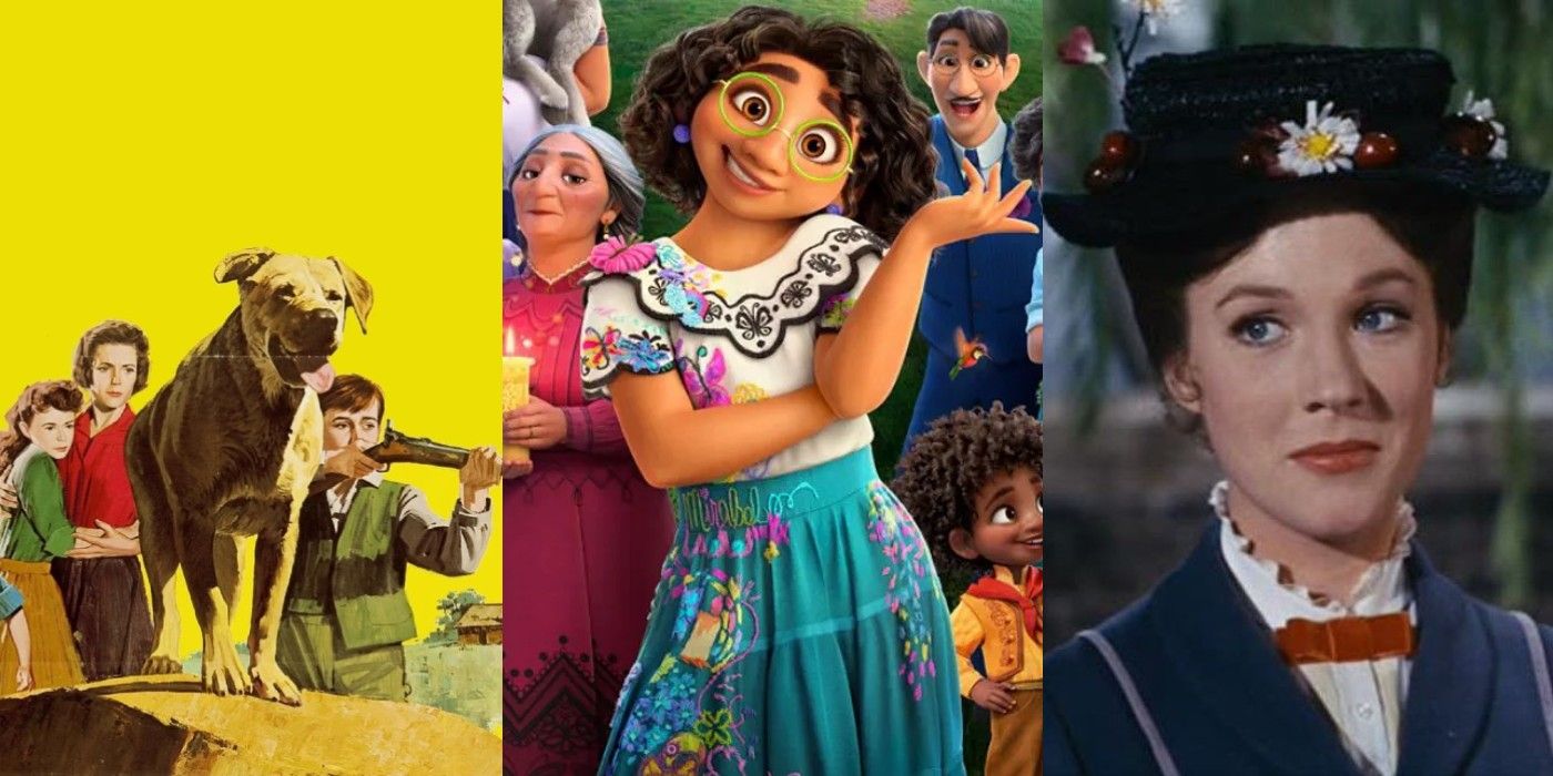 8 Disney Films Before Encanto That Didn’t Need A Villain Feature Image: Old Yeller, Mirabel from Encanto, and Mary Poppins