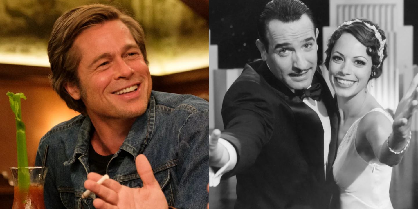 A split image of Once Upon a Time In Hollywood and The Artist