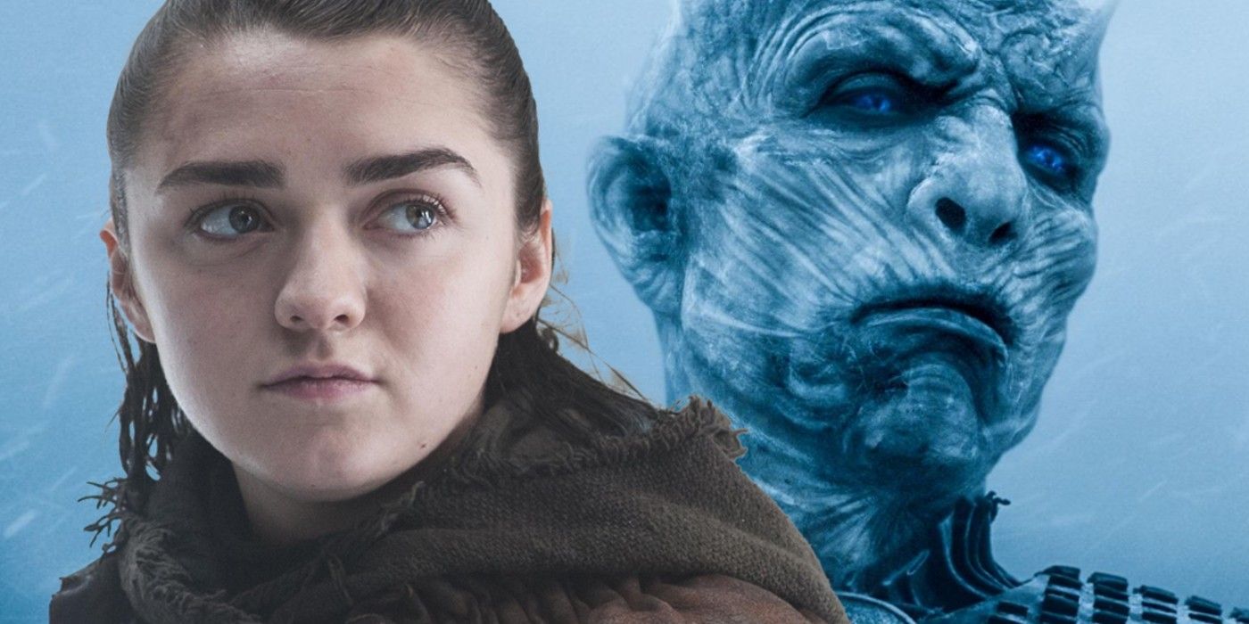 Arya Stark looks back and the Night King commands his army in Game of Thrones