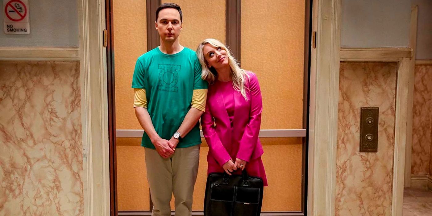 The Big Bang Theory's Sheldon and Penny using the elevator of their building