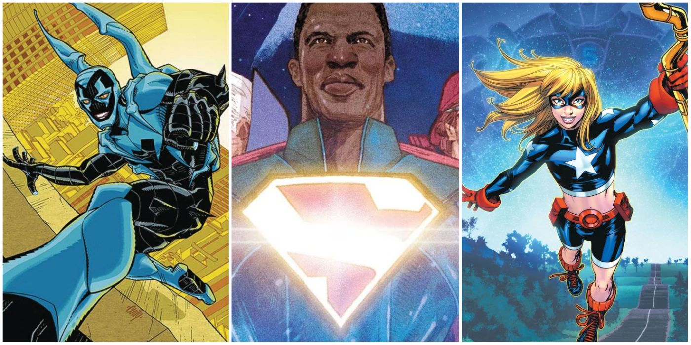 Blue Beetle, President Superman, and Stargirl in DC comics