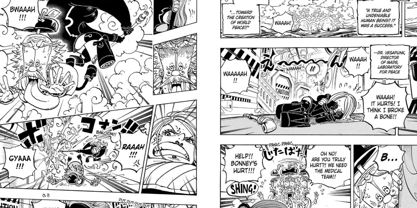 Bonney trying to kill Vegapunk in One Piece