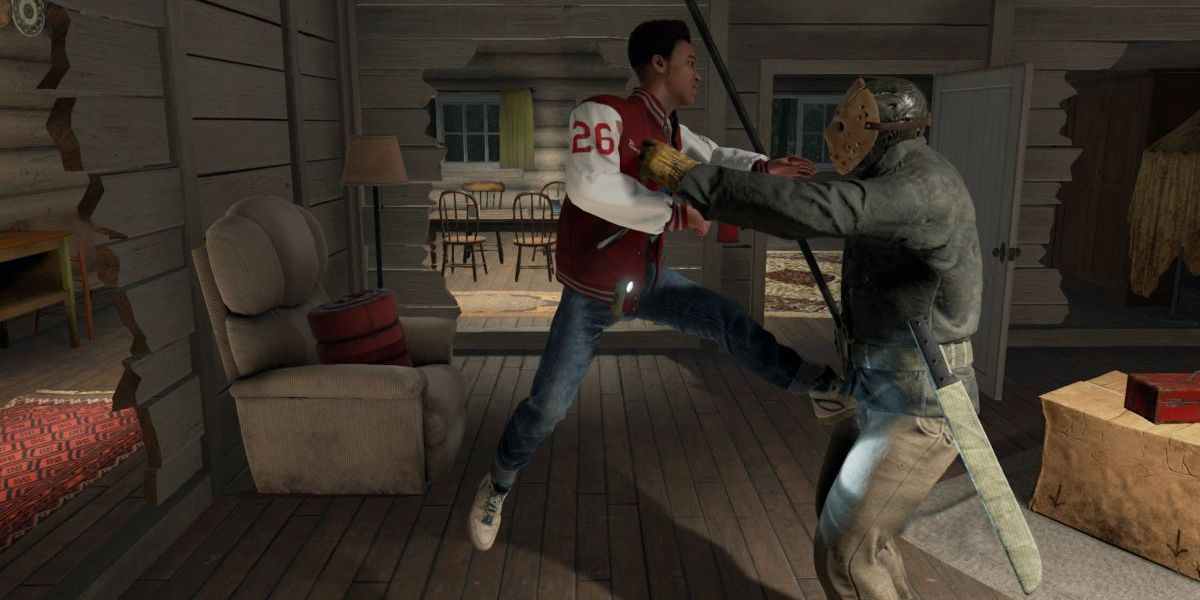 Brandon "Buggzy" Wilson tries to escape Jason by kicking him in Friday the 13th the Game