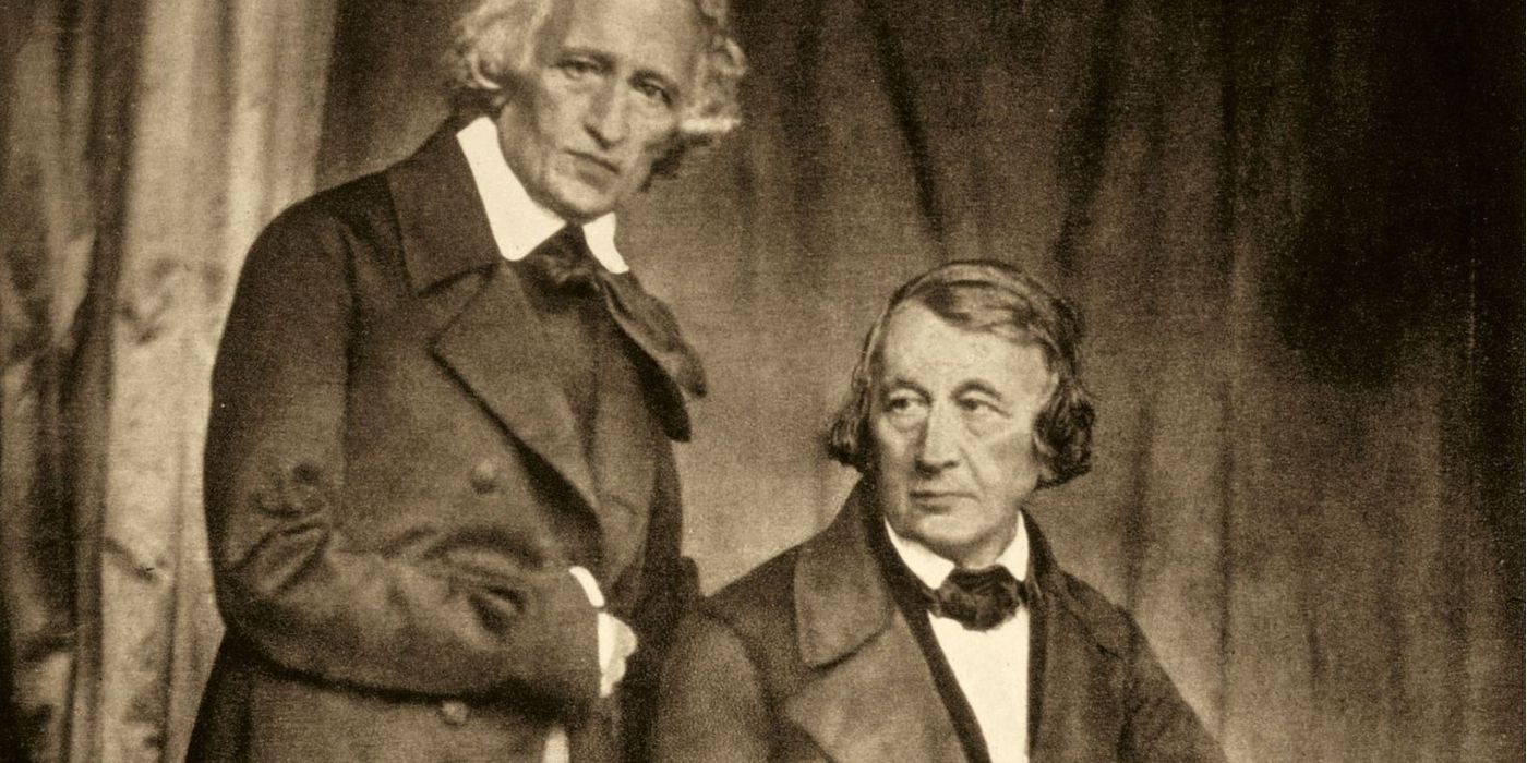 Photograph of writers Jacob Grimm and Wilhelm Grimm. 