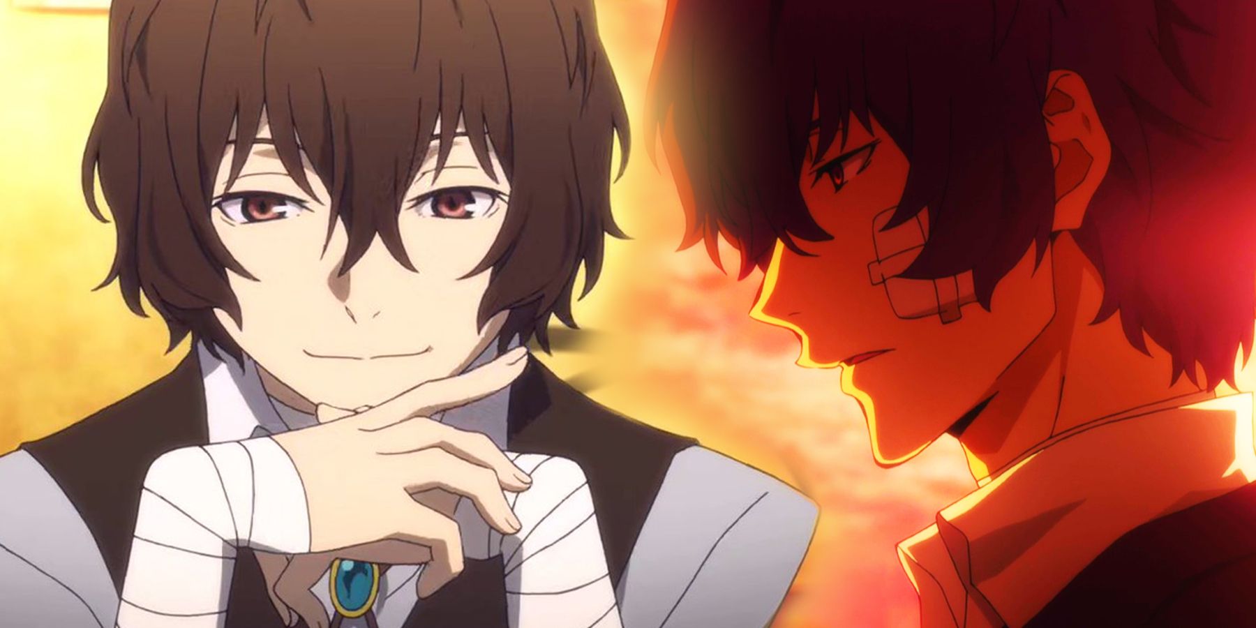 Bungou Stray Dogs Osamu Dazai split image