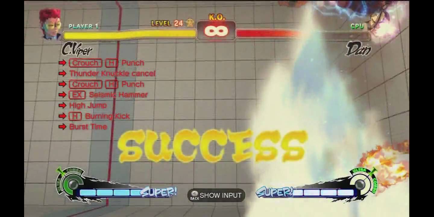 The conclusion of C-Viper's 24th and final Trial in Ultra Street Fighter IV