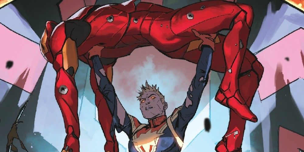 Carol Danvers defeats Iron Man in Civil War II
